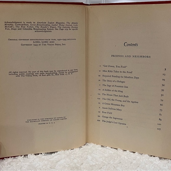 Long, Long Ago by Alexander Woollcott hardcover copyright 1943 - Picture 6 of 10